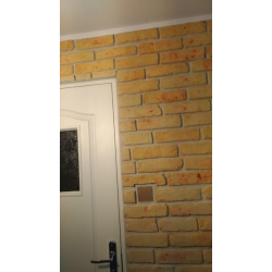 Cegła gipsowa w kolorze ognisty świt. Kolor beżowo- czerwony