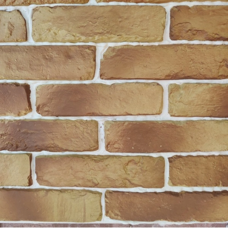 Orientalna zmiana wzornik kolorów od Petraart. Płytki ceglane w kolorze ciemno beżowym cieniowane kolorem czekoladowym.