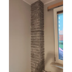 Cegła dekoracyjna, przykład ułożenia narożników. Produkt od Petraart.