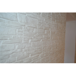 Biały kamień gipsowy, płytki dekoracyjne od Petraart.