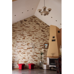 Płytki ozdobne ułożone w dużym salonie, pokoju dziennym.