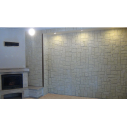 Kamień mozaikowy od Petraart ułożony w salonie.