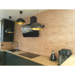 Płytki ceglane beżowe. Kuchnia loftowa. Cegła dekoracyjna od Petraart.